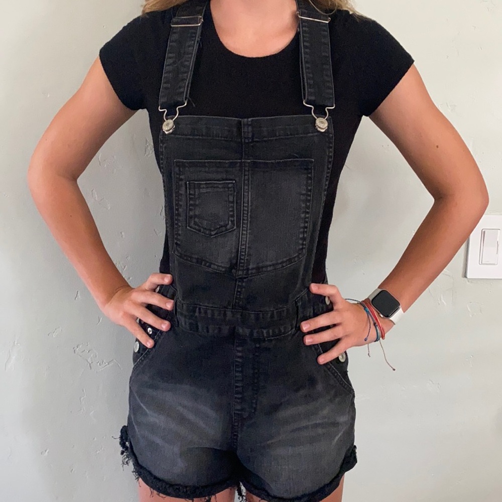 Black denim Overalls